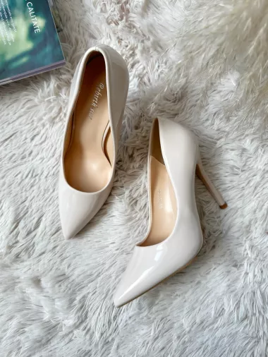Pantofi eleganti dama, cu toc subtire bej GH105 N7-3